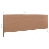 3-panel Wind Screen Fabric 400x160 cm Taupe 47151