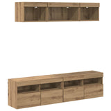 TV Wall Units with LED 5 pcs Artisan Oak 80 x 30 x 40 cm 3402969