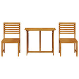 Garden Bistro Set 3 pcs Brown Solid Acacia Wood 3328694