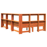 Bookcase Bed without Mattress Wax Brown 135x190 cm Solid Wood Pine 3324334