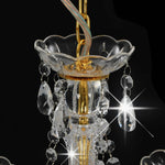 Chandelier with Beads Golden Round 3 x E14 281600