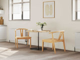 Dining Chair 2 pcs Natural Solid Rubber Wood 42020405