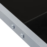 Garden Table 130x130x72 cm Grey Steel and Glass 313086