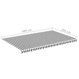 Replacement Fabric for Awning Anthracite and White 5x3 m 311991