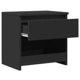 Bedside Cabinets 2 pcs Black 40x30x39 cm Engineered Wood 803446