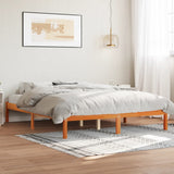 Bed Frame without Mattress Wax Brown 150x200 cm King Size Solid Wood Pine 844860