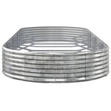 Garden Raised Bed Galvanised Steel 373x140x36 cm Silver 319037