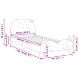 Children's Bed Frame with Headboard Pink 90 x 200 cm Velvet 42011078