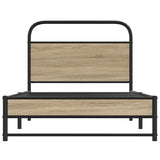 Bed Frame Without Mattress 100x200 cm Smoked Oak Engineered Wood 4100369
