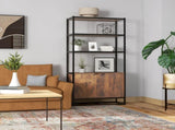 Industrial Bookshelf, Storage Shelf, Large Bookcase with 3 Open Shelves, Multifunctional Rack for T3398P329449