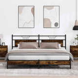 Metal Bed Frame without Mattress Smoked Oak 200x200 cm 3325112