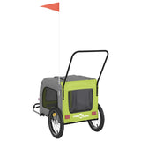 Pet Bike Trailer Green and Grey Oxford Fabric and Iron 93857