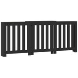 Radiator Cover Black 205x21.5x83.5 cm Engineered Wood 852763