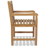 Outdoor Chair Set of 2 Brown Solid Teak Wood Standard Durable 43250