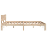 Bed Frame without Mattress Solid Wood Pine 140x200cm 810495