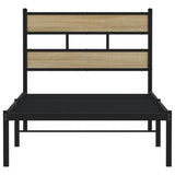 Metal Bed Frame without Mattress Sonoma Oak 100x190 cm 4017096