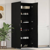 Shoe Cabinet with Door Black 80 x 35.5 x 180 cm Engineered wood 3333845