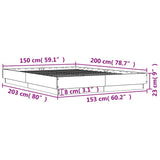 Bed Frame without Mattress Sonoma Oak 150x200 cm King Size 3209851