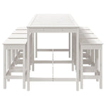 9 Piece Garden Bar Set White Solid Wood Pine 3154766