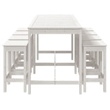 9 Piece Garden Bar Set White Solid Wood Pine 3154766