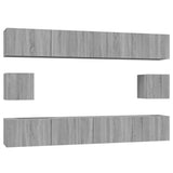 6 Piece TV Cabinet Set Grey Sonoma Engineered Wood 3114372