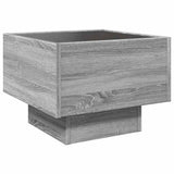 Side Table with LED Grey Sonoma 40x40x30 cm Engineered Wood 847502
