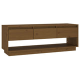 TV Cabinet Honey Brown 110.5x34x40 cm Solid Wood Pine 813847