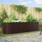 Garden Raised Bed Brown 320 x 80 x 81 cm Steel 42008133