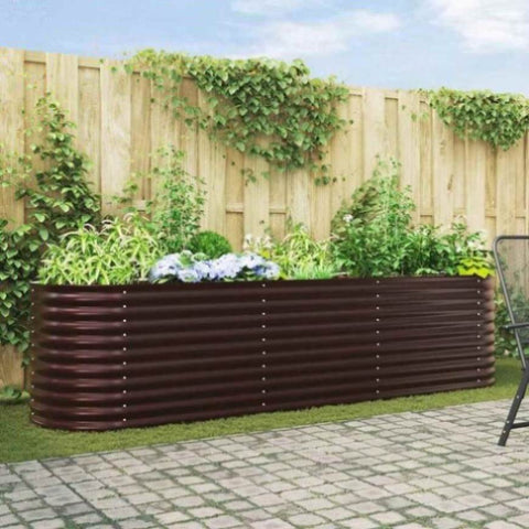 Garden Raised Bed Brown 320 x 80 x 81 cm Steel 42008133