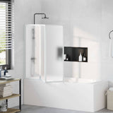 Bath Screen Folding Frosted 120 x 117 cm Aluminium & PP Panel 42023504