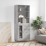 Highboard Grey Sonoma 69.5x34x180 cm Engineered Wood 3189491