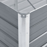 Garden Raised Bed Galvanised Steel 320x40x45 cm Grey 47052