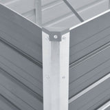 Garden Raised Bed Galvanised Steel 320x40x45 cm Grey 47052
