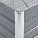 Garden Raised Bed Galvanised Steel 320x40x45 cm Grey 47052