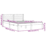 Bed Frame without Mattress Wax Brown 140x190 cm Solid Wood Pine 844141