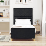 ZNTS Bed Frame Black 100x200 cm Fabric 3344783