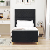 ZNTS Bed Frame Black 100x200 cm Fabric 3344783