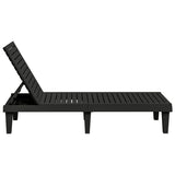 Sun Lounger Black Polypropylene Standard Adjustable Armrests 364146