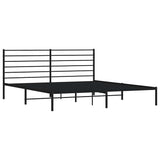 Metal Bed Frame without Mattress with Headboard Black 193x203cm 352325