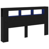 LED Headboard Black Oak 180 x 18.5 x 103.5 cm Engineered Wood 863115