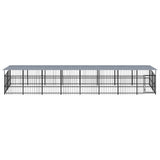 Outdoor Dog Kennel with Roof Steel 15.02 m 3124613