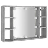 Mirror Cabinet with LED Grey Sonoma 76x15x55 cm 820446