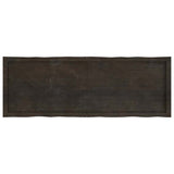 Table Top Dark Brown 140x50x cm Treated Solid Wood Live Edge 364030