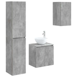 Bathroom Furniture Set 3 pcs Concrete Grey 33 x 34.5 x 160 cm 3406066