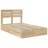 Storage Bed with Drawer Sonoma Oak 120 x 190 cm Engineered Wood 3411585