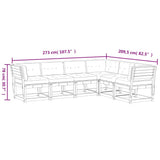 6 Piece Garden Sofa Set with Cushions Solid Wood Pine 3217025