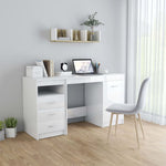 ZNTS Desk High Gloss White 140x50x76 cm Engineered Wood 3054786