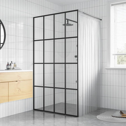 Walk-in Shower Screen Clear Tempered Glass 118x190 cm 145677