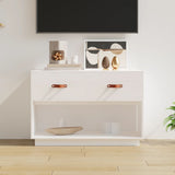 TV Cabinet White 90x40x60 cm Solid Wood Pine 821523