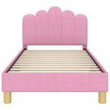 Children's Bed Frame with Headboard Pink 80 x 160 cm Fabric 42011047